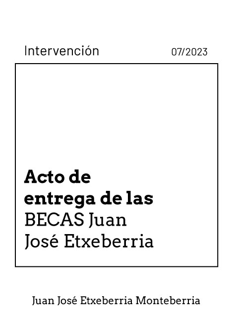 Acto de entrega de las Becas Juan José Etxeberria experto en Economia Banca Etica
